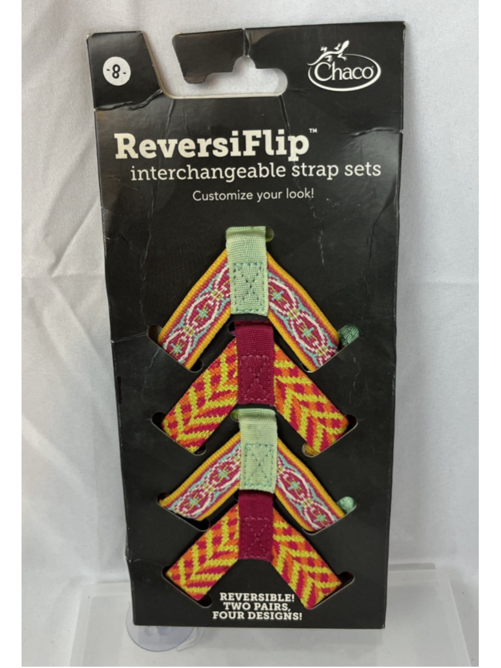 Chaco ReversiFlip Interchangeable Strap Webbing Sets Women's Sz 8 southwest NIB